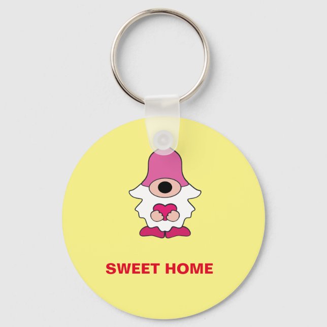 EINFACHES GELBE GENOMMEN SWEET ZUHAUSE MAGNET SCHLÜSSELANHÄNGER (Vorderseite)
