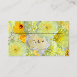 Einfaches gelbes Aquarell mit Blumenmotiv Platzkarte