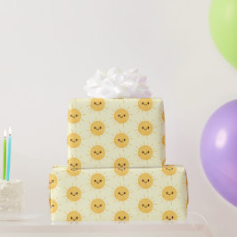 Einfaches gelbes Happy Lächelndes Sonnenscheinmust Geschenkpapier