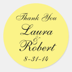 Einfaches gelbes Monogramm Runder Aufkleber