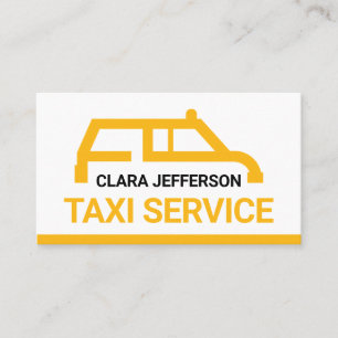 Einfaches gelbes Taxi-Auto Platzieren Sie Ihren Na Visitenkarte