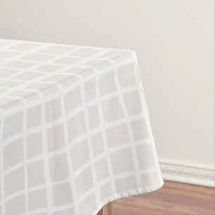 Einfaches geometrisches Gitter beige weiß neutral  Tischdecke