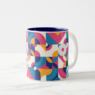 Einfaches geometrisches, nahtloses farbiges Muster Zweifarbige Tasse