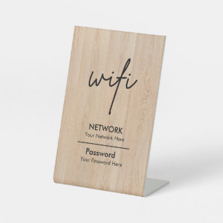 Einfaches Geschäft-Gast-Wifi-Passwort und Netzwerk Sockelschild