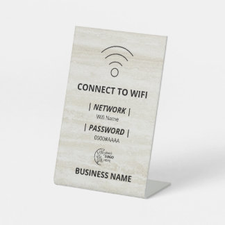 Einfaches Geschäft-Gast-Wifi-Passwort und Netzwerk Sockelschild