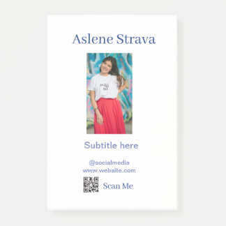 einfaches Geschäftsfoto QR soziale Website Name Li Post-it Klebezettel