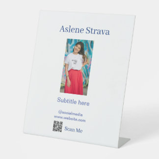 einfaches Geschäftsfoto QR soziale Website Name Li Sockelschild