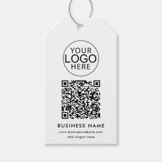 Einfaches Geschäftslogo und benutzerdefinierter QR Geschenkanhänger