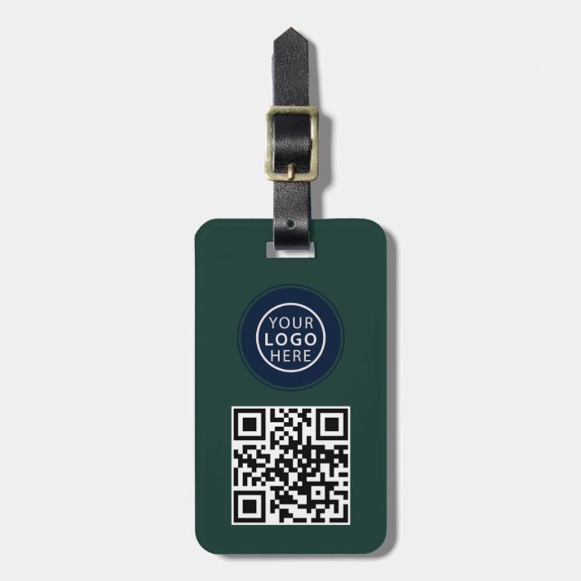 Einfaches Geschäftslogo und QR-Code-Promotion Gepäckanhänger (Vorderseite vertikal)