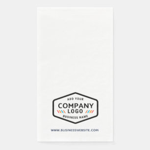 Einfaches Geschäftslogo und Unternehmens-Website i Serviette