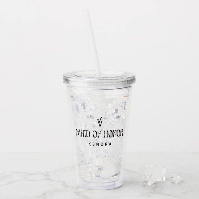 Einfaches Geschenk für moderne Typografie-Trauzeug Acryltrinkbecher (Vorderseite Ice)