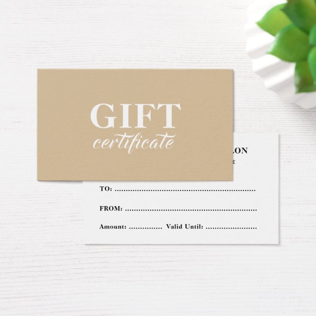 Einfaches Geschenkgutschein für Elegante Unternehm (Schreibtisch)