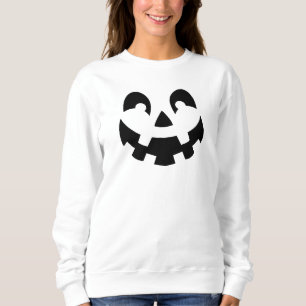 Einfaches geschnitztes Kürbisgesicht Silhouette Ha Sweatshirt