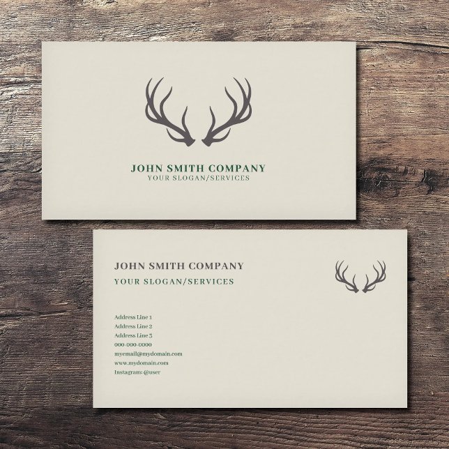 Einfaches Geweih Visitenkarte (Simple Deer Antlers Business Card)