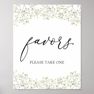 Einfaches Gipskraut-Favoriten-Zeichen Poster