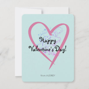 Einfaches Glitter Klassenzimmer Valentinstag Mitteilungskarte
