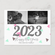 Einfaches Glück für neue Jahre 2023 Pink Confetti