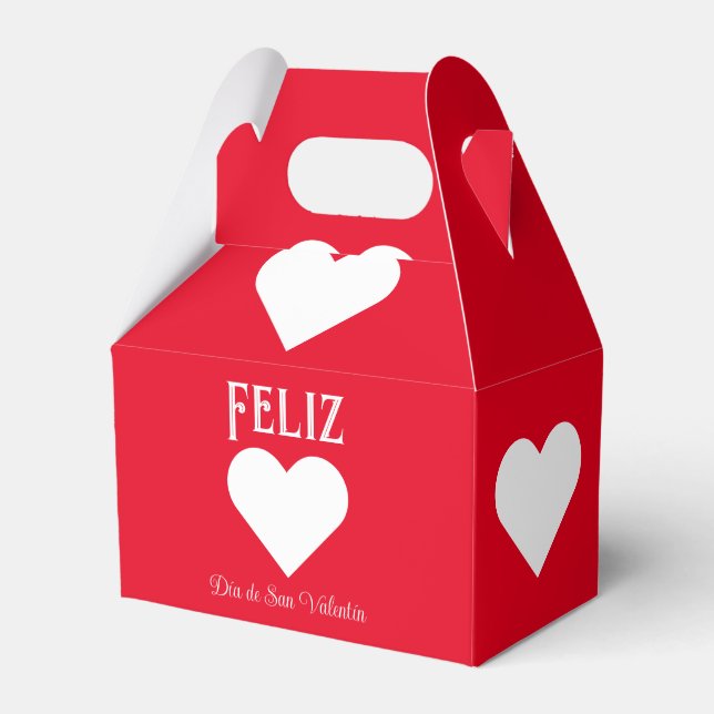 Einfaches Glück Valentinstag Spanisch Weiß Geschenkschachtel (Vorderseite)