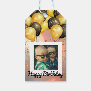 Einfaches Glück zum Geburtstag Hinzufügen von Foto Geschenkanhänger