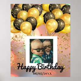 Einfaches Glück zum Geburtstag Hinzufügen von Foto Poster