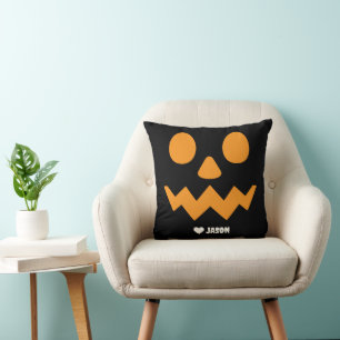 Einfaches glückliches Halloween-Kürbis Kissen