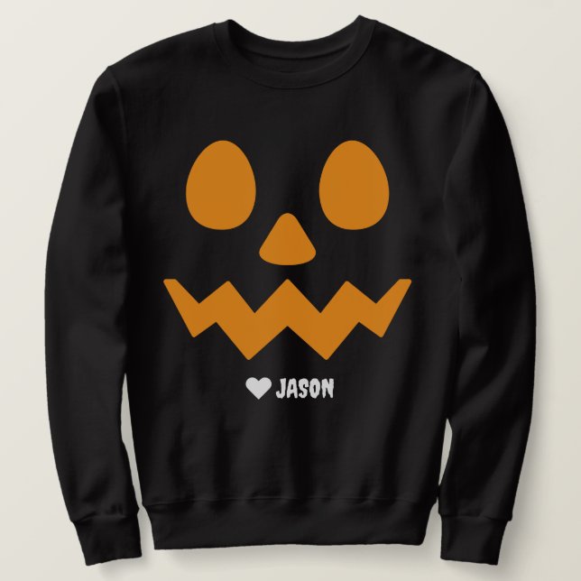 Einfaches glückliches Halloween-Kürbis Sweatshirt (Design vorne)