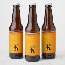 Einfaches Gold Bier Monogramm Weihnachtsfeier