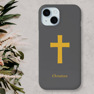 einfaches Gold Cross Black Case-Mate iPhone Hülle
