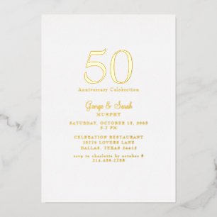 Einfaches Gold-Hochzeitsszenario-Party Folieneinladung