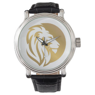 Einfaches Gold Lion Leo Logo Armbanduhr