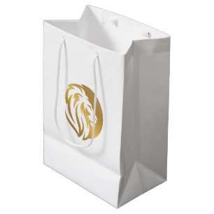 Einfaches Gold Lion Leo Logo Mittlere Geschenktüte