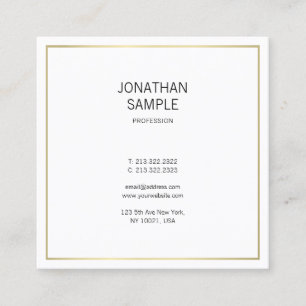 Einfaches Gold Look Modernes Beruflich Elegantes S Quadratische Visitenkarte