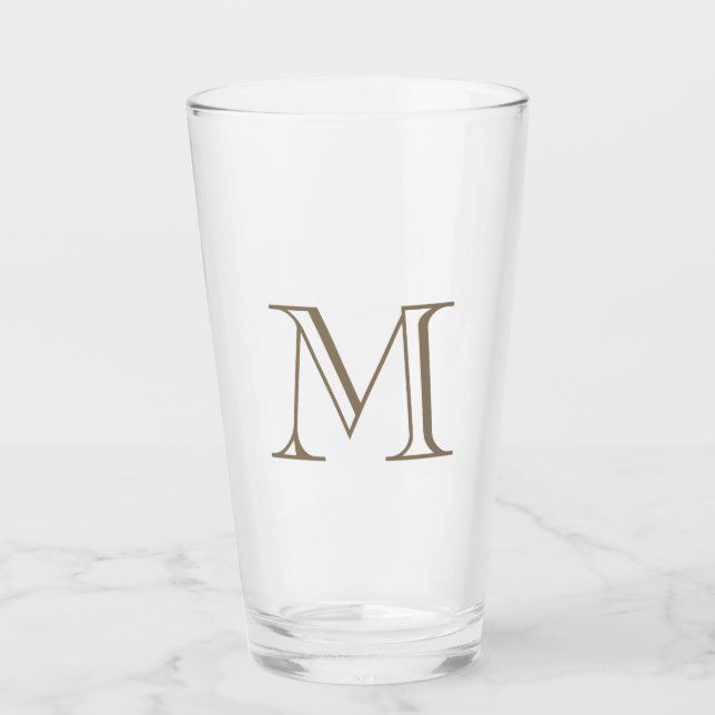 Einfaches Gold-Monogramm  Glas (Vorderseite)