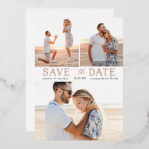 Einfaches Gold-Multiple-Foto Save the Date real