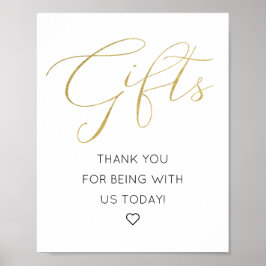Einfaches Gold Script-Geschenk-Table-Sign Poster