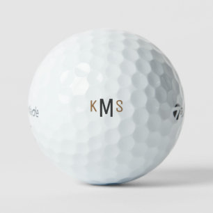 Einfaches Gold- und Schwarz-Monogramm-Taylor, gebi Golfball