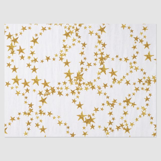 Einfaches Gold- und Weißsternpapier Seidenpapier (Vorderseite)