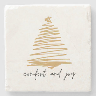 Einfaches Gold Weihnachtsdekor Stone Untersetzer G