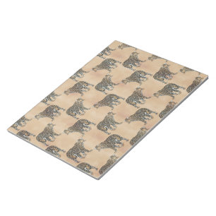 Einfaches Golden Leopard Tiermuster Notizblock
