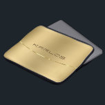 Einfaches goldenes Design für glänzende Imitate Laptopschutzhülle<br><div class="desc">Eleganter goldener Hintergrund mit glänzenden goldenen Streifen. Optionales Monogramm.</div>
