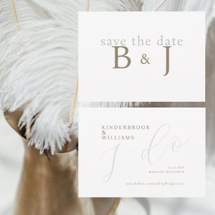 Einfaches goldenes Monogramm Ich heirate Retters d Save The Date