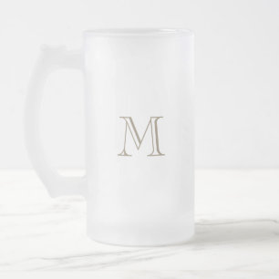 Einfaches goldenes Monogramm Mattglas Bierglas