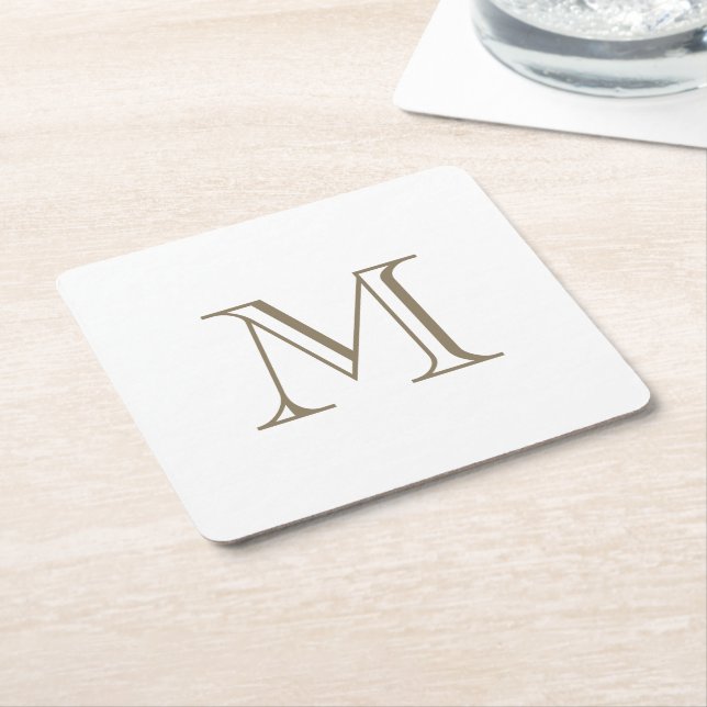 Einfaches goldenes Monogramm  Rechteckiger Pappuntersetzer (angewinkelt)