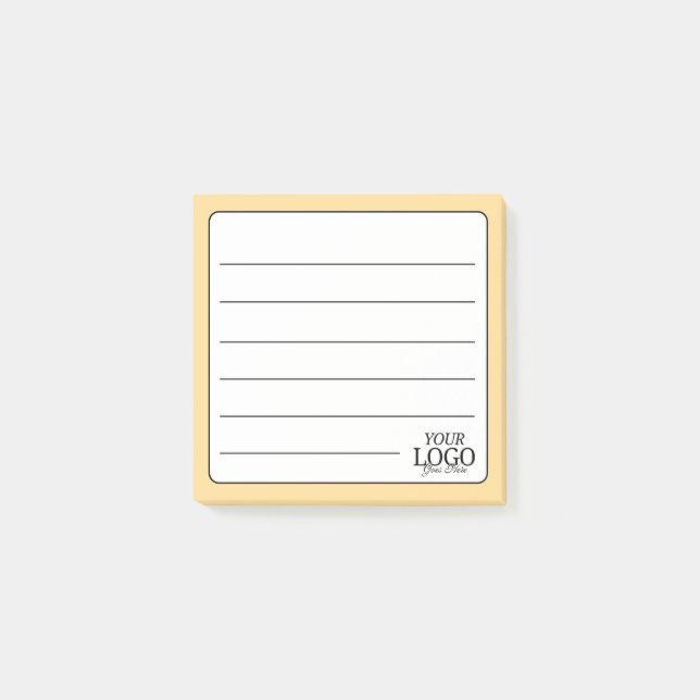Einfaches goldgelbes Logo Post-it Klebezettel (Vorderseite)