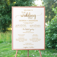 Einfaches Goldkalligrafie-FlowerGirl-Hochzeitsprog