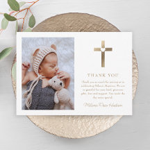Einfaches Goldkreuz mit Herz-Foto-Taufe