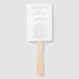 Einfaches Goldkühnes Hochzeitsprogramm Fächer