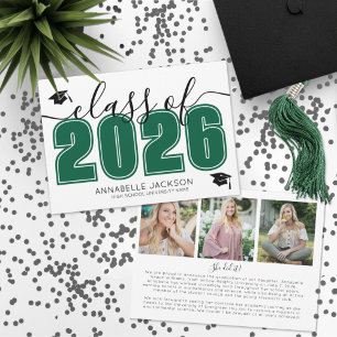 Einfaches Graduiertenfoto Collage Green Abschluss Ankündigung