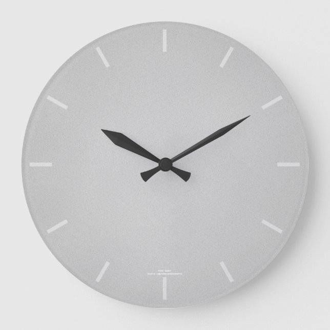 Einfaches Grainy Grainy Gray Große Wanduhr (Vorderseite)