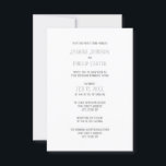 Einfaches Grau-Design - 3x5 Hochzeit/Empfang einla Einladung<br><div class="desc">Modernes Mittelalter - Einladung zur Hochzeit/Empfang</div>